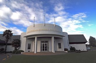 Whakatāne District War Memorial Hall - west side entrance