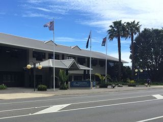 The Commerce Street entrance to the Whakatāne District Council Civic Centre.