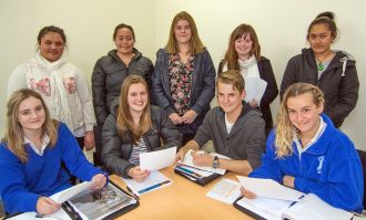 Members of the Whakatāne District Youth Council, left to right: back row, Adrianna Jenner, Tracey Waiari, Ashlee Hall, Eva Gilchrist, Teria Joe; front row, Maiah Barnfield, April Kerslake, Brendan Jelley, Sophie Butler 