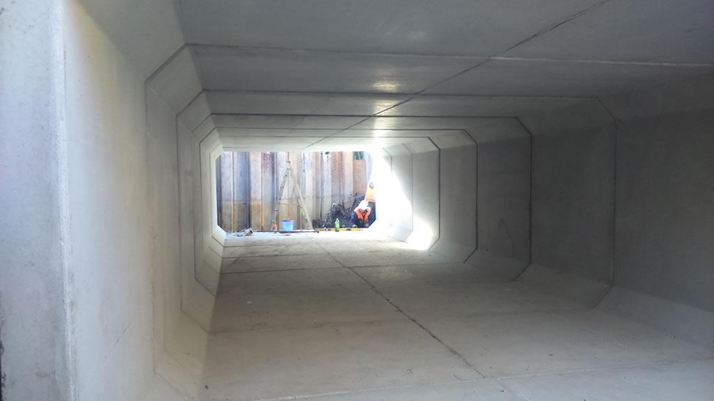 An installed box culvert beneath The Strand.