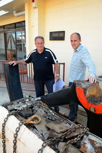 Sid Tunnicliffe, left, and Hamish Pettengell of the Whakatāne Museum and Research Centre.