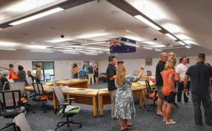 Members of the community gather for an Innovating Streets workshop