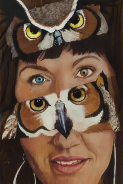 A painting from Epperson’s Women as Birds, Portraits of Power series.