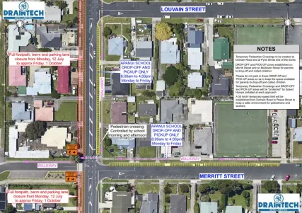 Map McAlister Street Watermain Project area