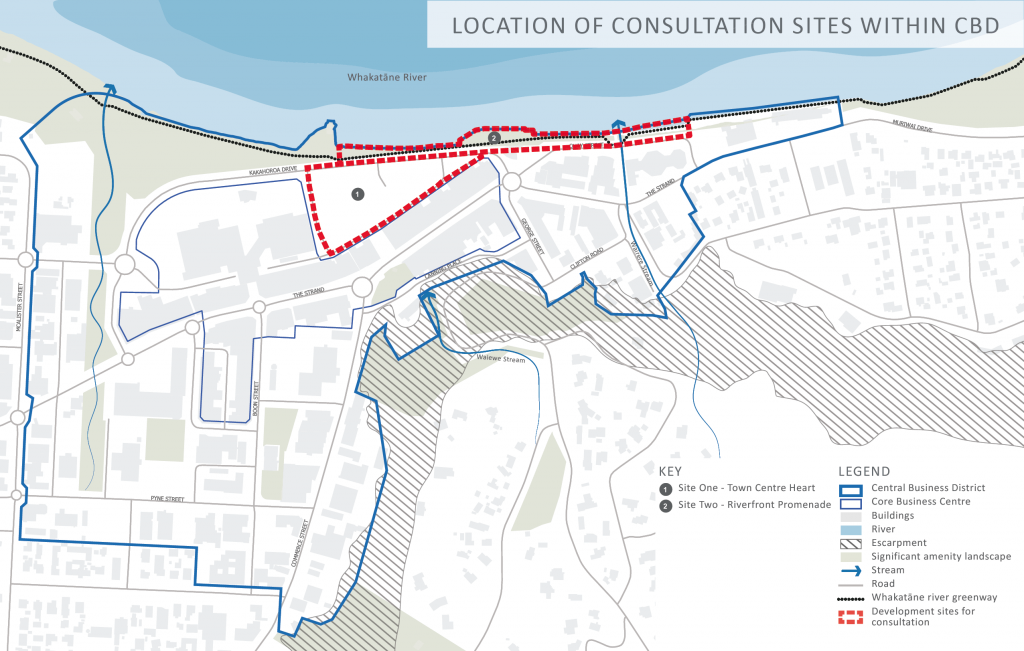Map showing consultation sites within CBD