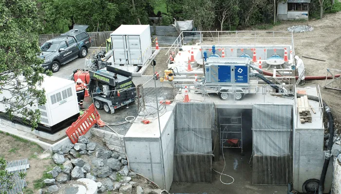 Pump station work in progress Pump station work in progress