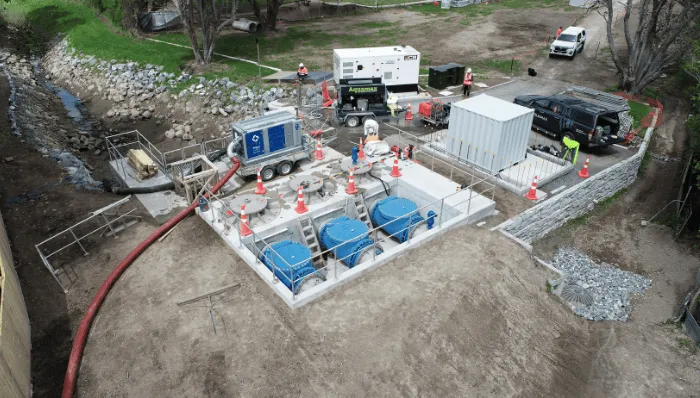 Pump station work in progress Pump station work in progress