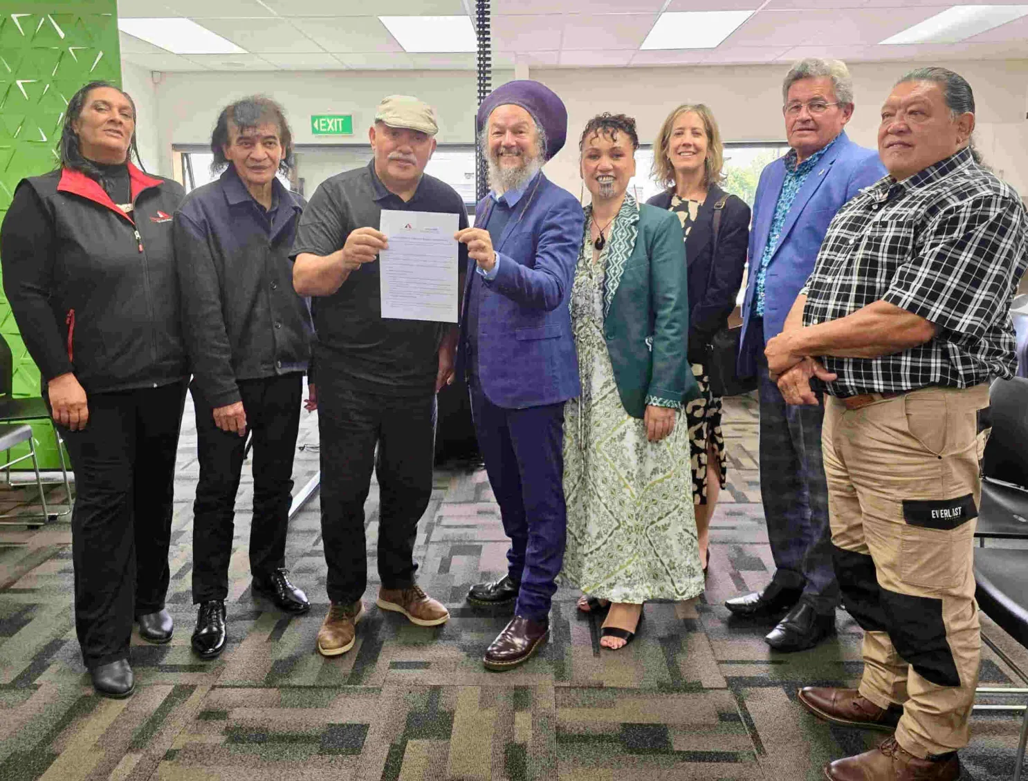 Whakatāne District Council Mayor and councillors with Te Rūnanga o Ngāti Manawa representatives following the first Mana Whakahono ā Rohe signing