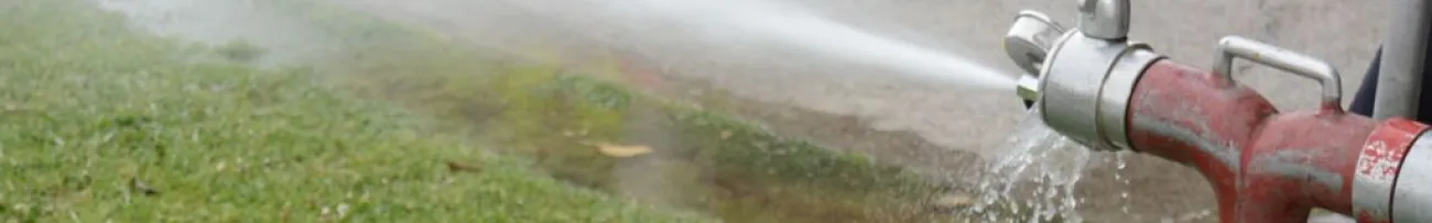 Flushing out fire hydrant