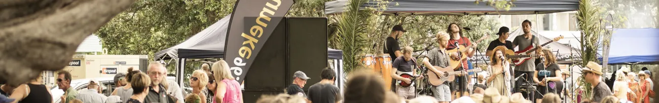 Stage with band at Local Wild Food Festival event