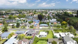 Aerial view of houses in town