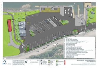 The concept plan for improvements at the Whakatāne boat ramp trailer park.