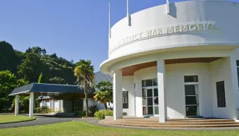 Outside of the Whakatāne War Memorial Hall