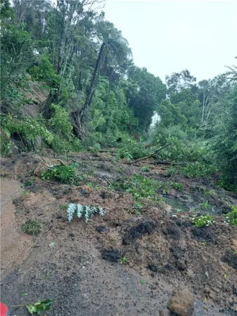 Herepuru Road (pictured above) is currently blocked due to a slip, while there are multiple slips on Manawahe Road.
